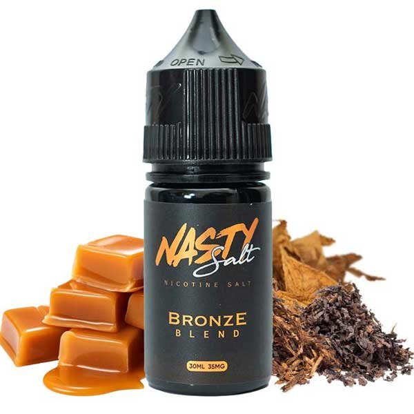 سالت نیکوتین تنباکو کارامل نستی Nasty Bronze Saltnic سالت نیکوتین تنباکو کارامل نستی Nasty Bronze Saltnic