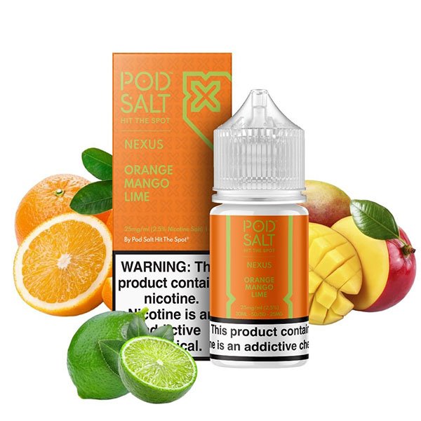 سالت نیکوتین پرتقال انبه لیمو پاد سالت Pod Salt Orange Mango Lime سالت نیکوتین پرتقال انبه لیمو پاد سالت Pod Salt Orange Mango Lime