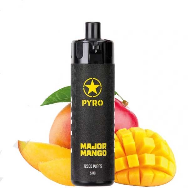 پاد یکبار مصرف پایرو ۱۲۰۰۰ پاف ماجور منگو Pyro Major Mango 12000 Puff Disposable پاد یکبار مصرف پایرو ۱۲۰۰۰ پاف ماجور منگو Pyro Major Mango 12000 Puff Disposable
