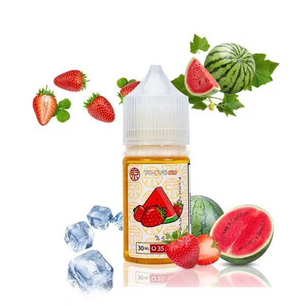 سالت نیکوتین توت فرنگی هندوانه یخ توکیو Tokyo Straberry Watermelon Iced Saltnicw سالت نیکوتین توت فرنگی هندوانه یخ توکیو Tokyo Straberry Watermelon Iced Saltnicw