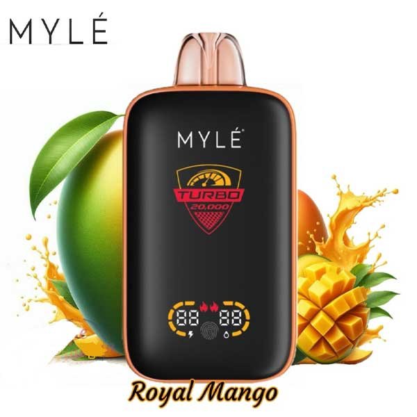 پاد یکبار مصرف انبه سلطنتی ۲۰۰۰۰ مایلی Myle Turbo 20000 Royal Mango Disposable پاد یکبار مصرف انبه سلطنتی ۲۰۰۰۰ مایلی Myle Turbo 20000 Royal Mango Disposable