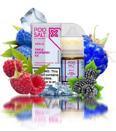 سالت نیکوتین تریپل رزبری یخ پادسالت Pod Salt Triple Raspberry Ice