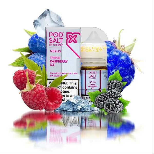 سالت نیکوتین تریپل رزبری یخ پادسالت Pod Salt Triple Raspberry Ice