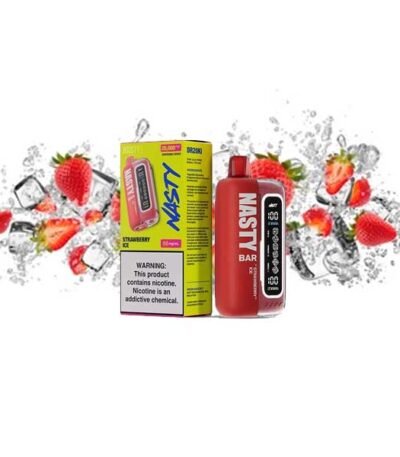 پاد یکبار مصرف نستی ۲۰۰۰۰ پاف توت فرنگی یخ Nasty 20000 Puff