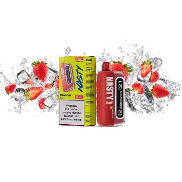 پاد یکبار مصرف نستی ۲۰۰۰۰ پاف توت فرنگی یخ Nasty 20000 Puff