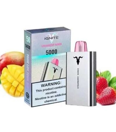 پاد یکبار مصرف انبه توت فرنگی ایگنایت ۵۰۰۰ پاف Ignite V50 Mango Strawberry 5000 Disposable