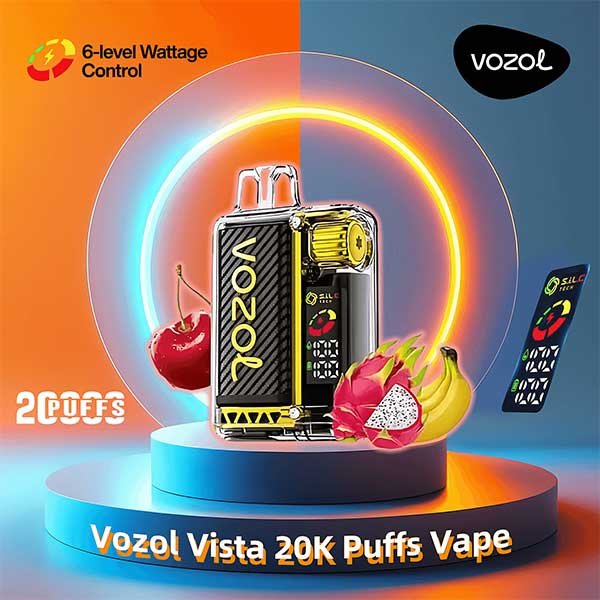 پاد یکبار مصرف موز گیلاس دراگون فروت ۲۰۰۰۰ پاف وزول Vozol Vista Banana Cherry Dragon Fruit 20000 Disposable