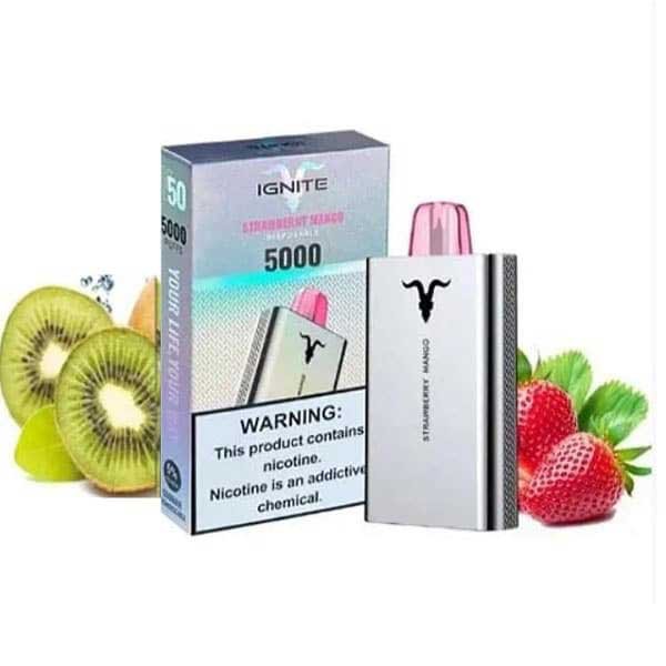 پاد یکبار مصرف کیوی توت فرنگی ایگنایت ۵۰۰۰ پاف Ignite V50 Kiwi Strawberry 5000 Disposable