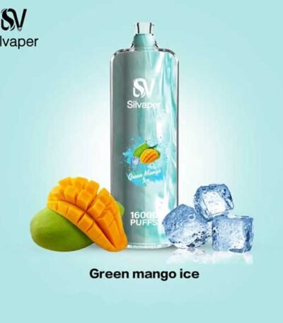 ویپ یکبار مصرف ۱۶۰۰۰ پاف سیلوا انبه سبز یخ Silva Rocket Shisha 16000 Green Mango Ice Disposable
