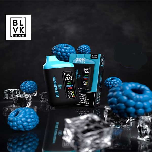 پاد یکبار مصرف رزبری بلوبری یخ ۲۰۰۰۰ پاف بی ال وی کی Blvk Bar 20000 Raspberry Blueberry Ice Disposable