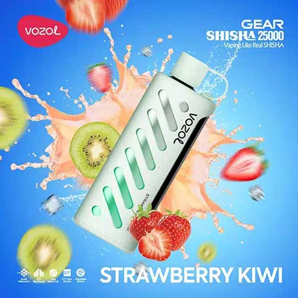 ویپ یکبار مصرف کیوی توت فرنگی وزول ۲۵۰۰۰ پاف Vozol Gear Shisha 25000 Kiwi Strawberry Disposable