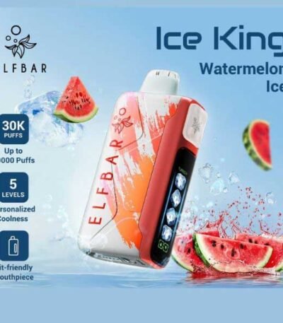 پاد یکبار مصرف هندوانه یخ الف بار ۳۰۰۰۰ پاف Elf Bar Ice King 30000 Watermelon Ice Disposable