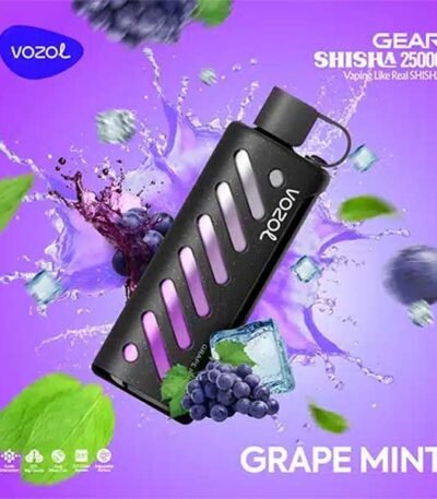 ویپ یکبار مصرف انگور نعنا وزول ۲۵۰۰۰ پاف Vozol Gear Shisha 25000 Grape Mint Disposable