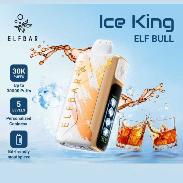 پاد یکبار مصرف نوشیدنی انرژی زا الف بار ۳۰۰۰۰ پاف Elf Bar Ice King 30000 Energy Drink Disposable