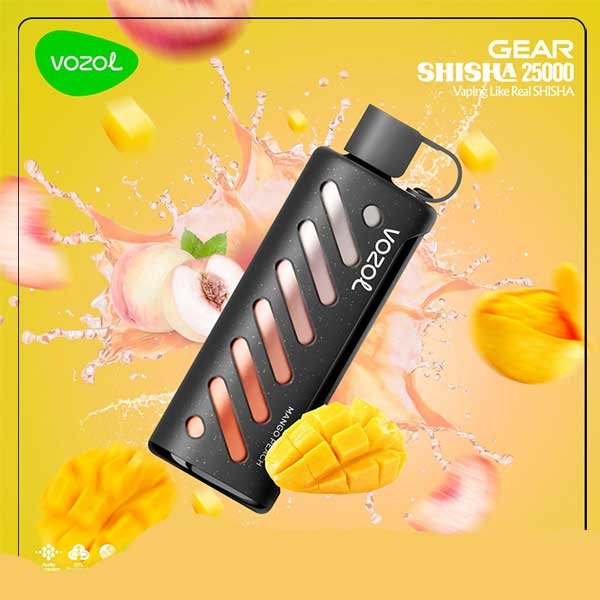 ویپ یکبار مصرف هلو انبه وزول ۲۵۰۰۰ پاف Vozol Gear Shisha 25000 Peach Mango Disposable