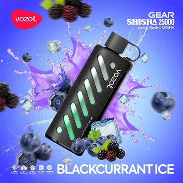ویپ یکبار مصرف انگور فرنگی سیاه وزول ۲۵۰۰۰ پاف Vozol Gear Shisha 25000 Blackcurrant Disposable