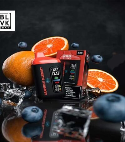 پاد یکبار مصرف بلوبری گریپ فروت یخ ۲۰۰۰۰ پاف بی ال وی کی Blvk Bar 20000 Blueberry Grapefruit Ice Disposable