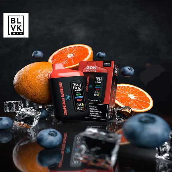 پاد یکبار مصرف بلوبری گریپ فروت یخ ۲۰۰۰۰ پاف بی ال وی کی Blvk Bar 20000 Blueberry Grapefruit Ice Disposable