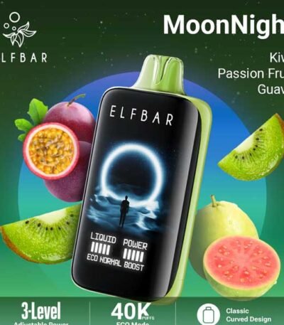 پاد یکبار مصرف الف بار ۴۰۰۰۰ پاف کیوی پشن فروت گواوا Elf Bar Moonnight Kiwi Passionfruit Guava 40000 Disposable
