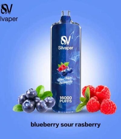 ویپ یکبار مصرف ۱۶۰۰۰ پاف سیلوا تمشک ترش و بلوبری Silva Rocket Shisha 16000 Sour Raspberry Blueberry Disposable
