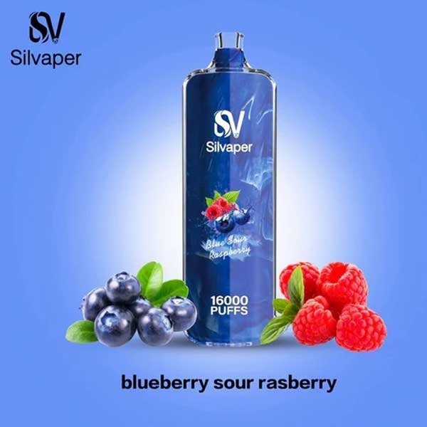 ویپ یکبار مصرف ۱۶۰۰۰ پاف سیلوا تمشک ترش و بلوبری Silva Rocket Shisha 16000 Sour Raspberry Blueberry Disposable ویپ یکبار مصرف ۱۶۰۰۰ پاف سیلوا تمشک ترش و بلوبری Silva Rocket Shisha 16000 Sour Raspberry Blueberry Disposable