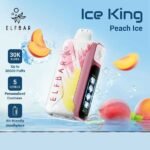 پاد یکبار مصرف هلو یخ الف بار ۳۰۰۰۰ پاف Elf Bar Ice King 30000 Peach Ice Disposable