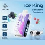 پاد یکبار مصرف ذغال اخته توت سیاه الف بار ۳۰۰۰۰ پاف Elf Bar Ice King 30000 Blackberry Cranberry Disposable
