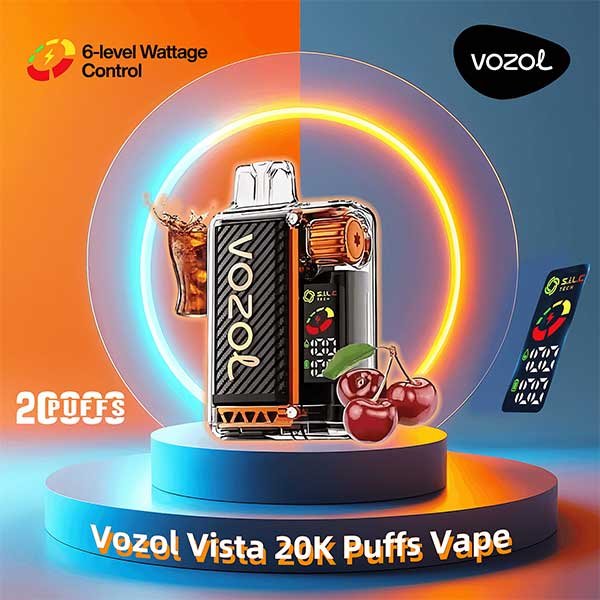 پاد یکبار مصرف نوشابه گیلاس ۲۰۰۰۰ پاف وزول Vozol Vista Cherry Cola 20000 Disposable