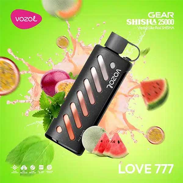 ویپ یکبار مصرف لاو ۷۷۷ وزول ۲۵۰۰۰ پاف Vozol Gear Shisha 25000 Love 777 Disposable