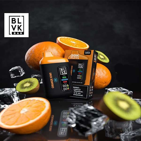 پاد یکبار مصرف کیوی پرتقال یخ ۲۰۰۰۰ پاف بی ال وی کی Blvk Bar 20000 Kiwi Orange Ice Disposable