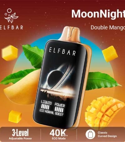 پاد یکبار مصرف الف بار ۴۰۰۰۰ پاف انبه ترش و شیرین Elf Bar Moonnight Double Mango 40000 Disposable