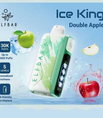 پاد یکبار مصرف دوسیب الف بار ۳۰۰۰۰ پاف Elf Bar Ice King 30000 Double Apple Disposable