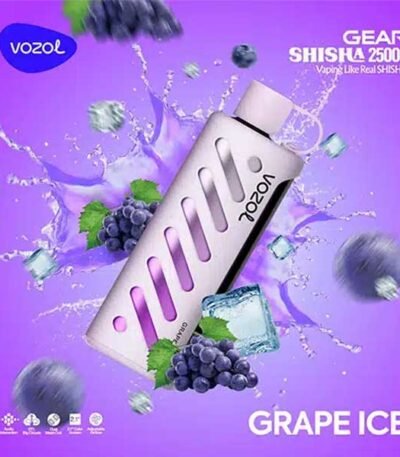 ویپ یکبار مصرف انگور یخ وزول ۲۵۰۰۰ پاف Vozol Gear Shisha 25000 Grape Ice Disposable