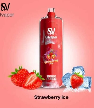 ویپ یکبار مصرف ۱۶۰۰۰ پاف سیلوا توت فرنگی یخ Silva Rocket Shisha 16000 Strawberry Ice Disposable