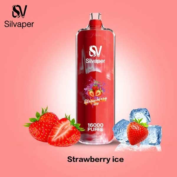 ویپ یکبار مصرف ۱۶۰۰۰ پاف سیلوا توت فرنگی یخ Silva Rocket Shisha 16000 Strawberry Ice Disposable