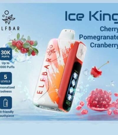 پاد یکبار مصرف انار گیلاس ذغال اخته الف بار ۳۰۰۰۰ پاف Elf Bar Ice King 30000 Pomegranate Cherry Blueberry Disposable