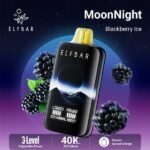 پاد یکبار مصرف الف بار ۴۰۰۰۰ پاف تمشک یخ Elf Bar Moonnight Blackberry Ice 40000 Disposable