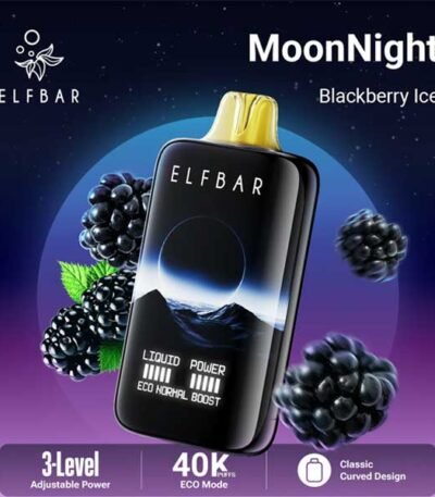 پاد یکبار مصرف الف بار ۴۰۰۰۰ پاف تمشک یخ Elf Bar Moonnight Blackberry Ice 40000 Disposable