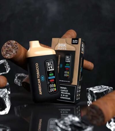 پاد یکبار مصرف تنباکو آمریکایی ۲۰۰۰۰ پاف بی ال وی کی Blvk Bar 20000 American Tobacco Disposable