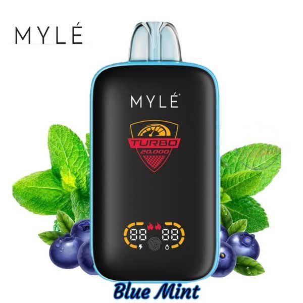 پاد یکبار مصرف نعنا بلوبری ۲۰۰۰۰ مایلی Myle Turbo 20000 Blue Mint Disposable پاد یکبار مصرف نعنا بلوبری ۲۰۰۰۰ مایلی Myle Turbo 20000 Blue Mint Disposable