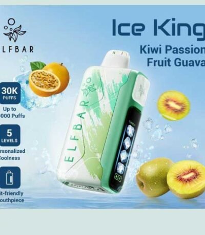 پاد یکبار مصرف کیوی پشن فروت گواوا الف بار ۳۰۰۰۰ پاف Elf Bar Ice King 30000 Kiwi Passion Fruit Guava Disposable