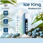 پاد یکبار مصرف بلوبری یخ الف بار ۳۰۰۰۰ پاف Elf Bar Ice King 30000 Blueberry Ice Disposable