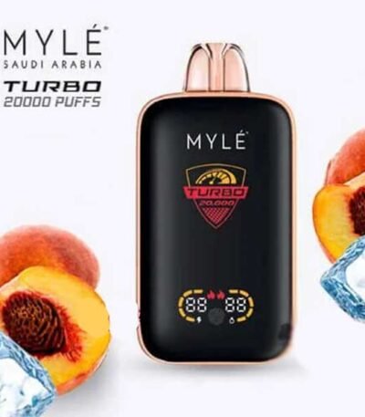 پاد یکبار مصرف هلو یخ ۲۰۰۰۰ مایلی Myle Turbo 20000 Peach Ice Disposable