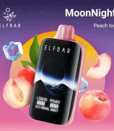 پاد یکبار مصرف الف بار ۴۰۰۰۰ پاف هلو یخ Elf Bar Moonnight Peach Ice 40000 Disposable