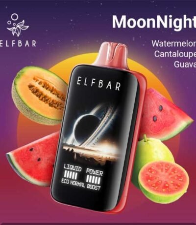 پاد یکبار مصرف الف بار ۴۰۰۰۰ پاف طالبی هندوانه گواوا Elf Bar Moonnight Watermelon Cantaloupe Guava 40000 Disposable