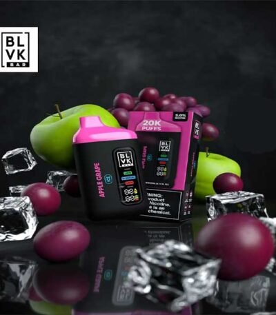 پاد یکبار مصرف سیب انگور یخ ۲۰۰۰۰ پاف بی ال وی کی Blvk Bar 20000 Sour Apple Grape Ice Disposable