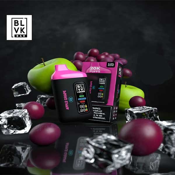 پاد یکبار مصرف سیب انگور یخ ۲۰۰۰۰ پاف بی ال وی کی Blvk Bar 20000 Sour Apple Grape Ice Disposable