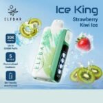 پاد یکبار مصرف توت فرنگی کیوی یخ الف بار ۳۰۰۰۰ پاف Elf Bar Ice King 30000 Strawberry Kiwi Ice Disposable