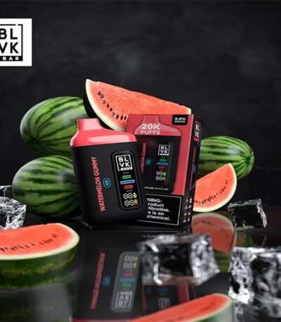 پاد یکبار مصرف هندوانه پاستیل یخ ۲۰۰۰۰ پاف بی ال وی کی Blvk Bar 20000 Watermelon Gummy Ice Disposable