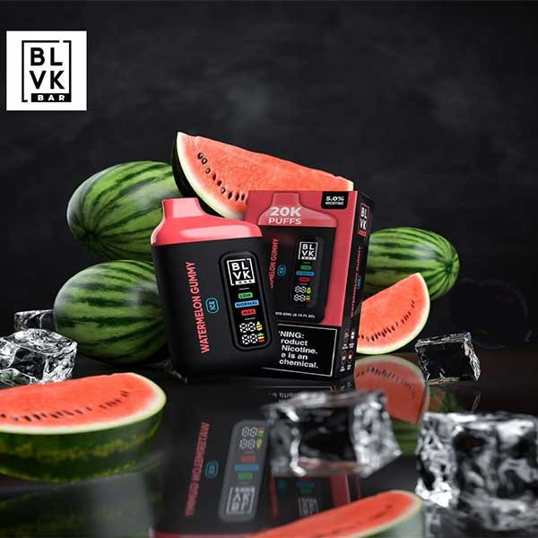 پاد یکبار مصرف هندوانه پاستیل یخ ۲۰۰۰۰ پاف بی ال وی کی Blvk Bar 20000 Watermelon Gummy Ice Disposable